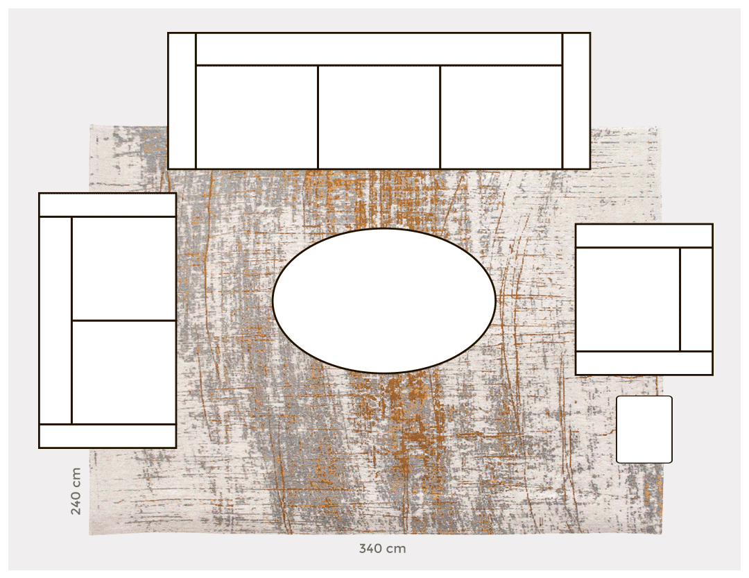 rug buying guide living room | sofas partially on rug